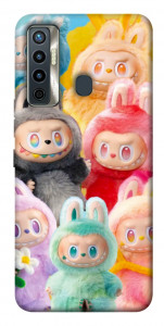 Чохол Rainbow labubu для TECNO Camon 17