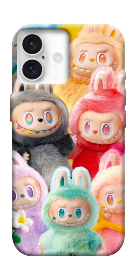 Чехол Rainbow labubu для iPhone 16 Plus