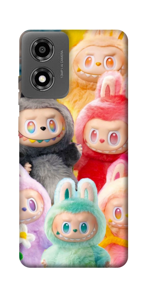 Чохол Rainbow labubu для Motorola Moto E14