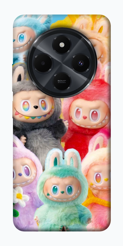 Чехол Rainbow labubu для Xiaomi Redmi 14C