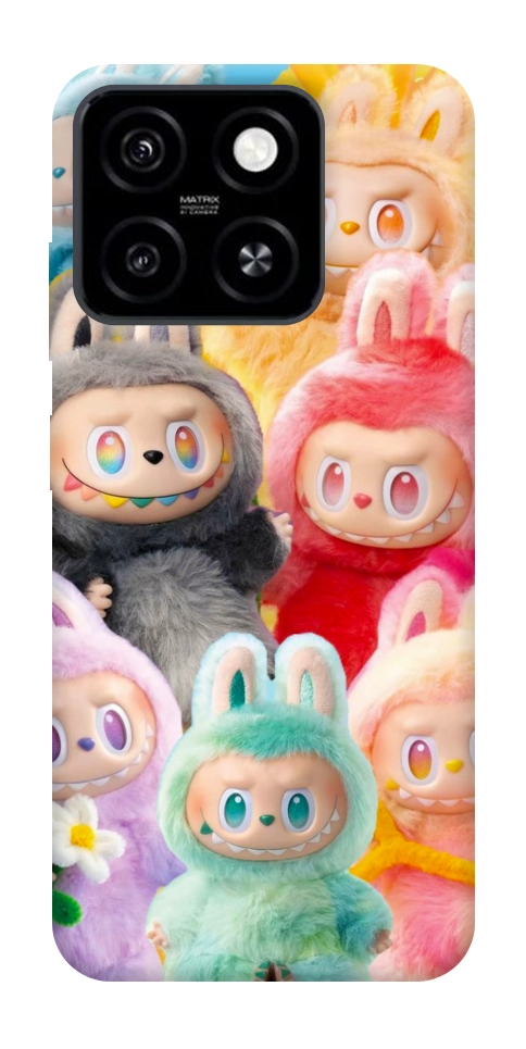 Чехол Rainbow labubu для ZTE Blade A55 4G