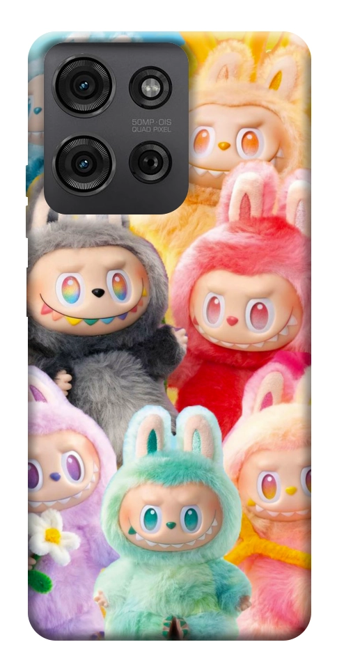 Чехол Rainbow labubu для Motorola Moto G75 5G