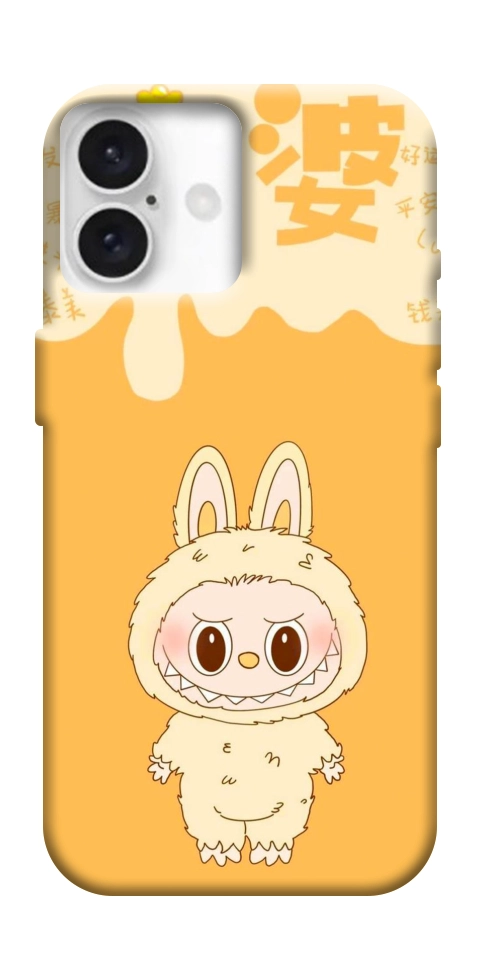 Чохол Yellow labubu для iPhone 16 Plus