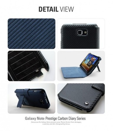 Чехол Zenus Carbon Diary (2 цвета) для Samsung Galaxy Note GT-N7000 i9220