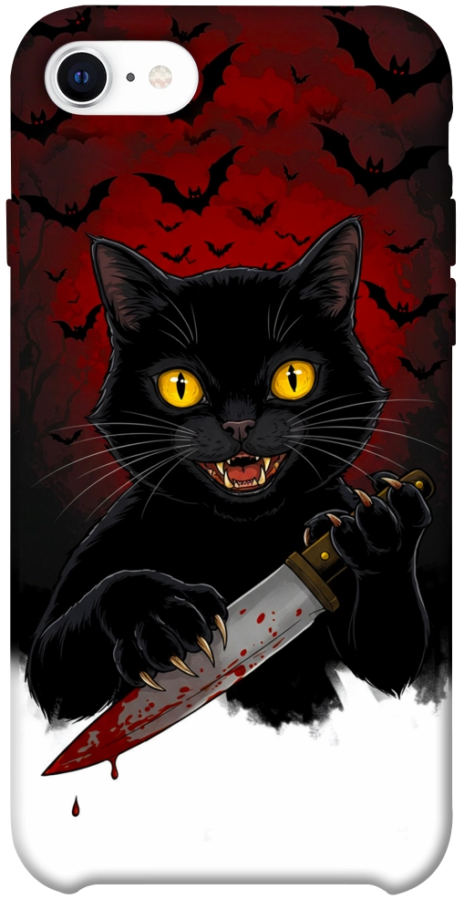 Чехол Horror lucky cat для iPhone SE (2020)