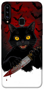 Чехол Horror lucky cat для Galaxy A20s (2019)