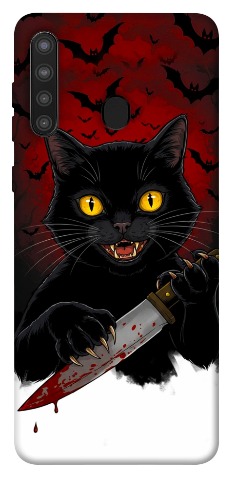 Чехол Horror lucky cat для Galaxy A21