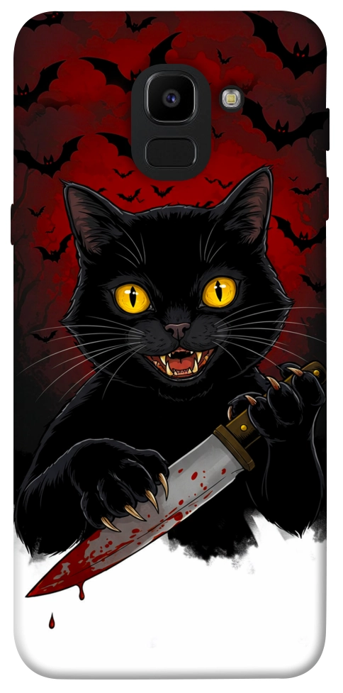 Чехол Horror lucky cat для Galaxy J6 (2018)