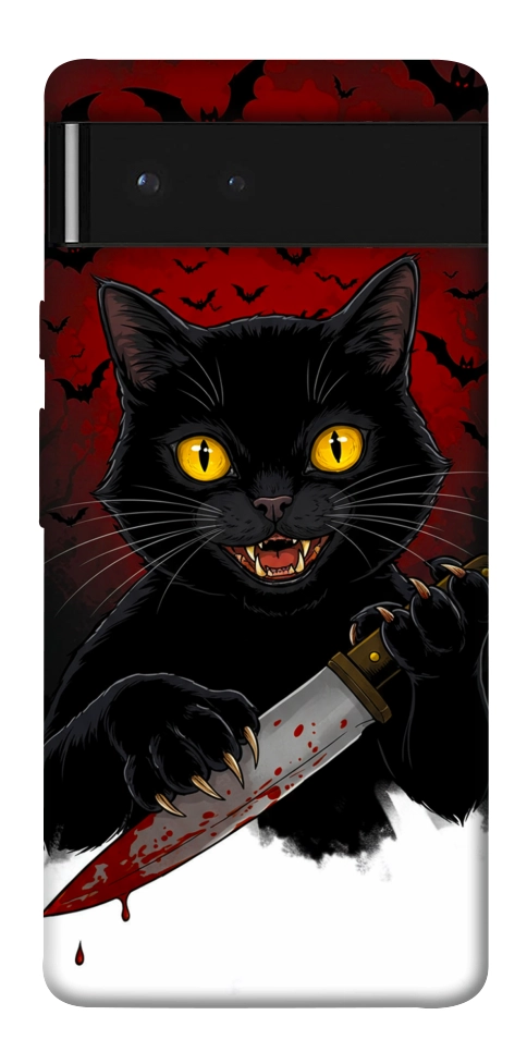 Чехол Horror lucky cat для Google Pixel 6