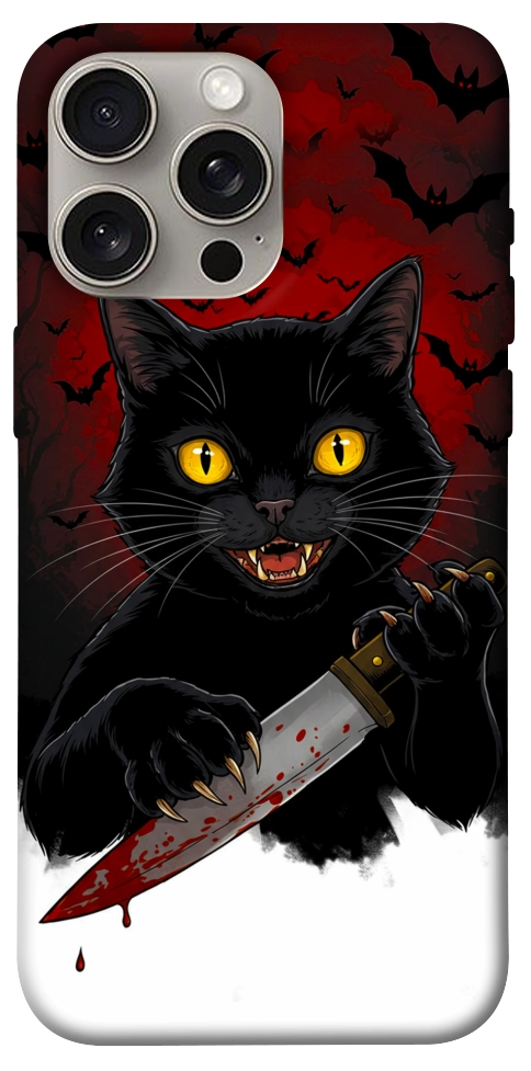 Чехол Horror lucky cat для iPhone 15 Pro Max