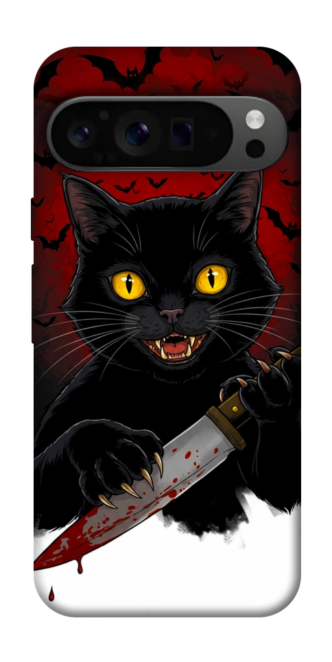 Чехол Horror lucky cat для Google Pixel 9 Pro