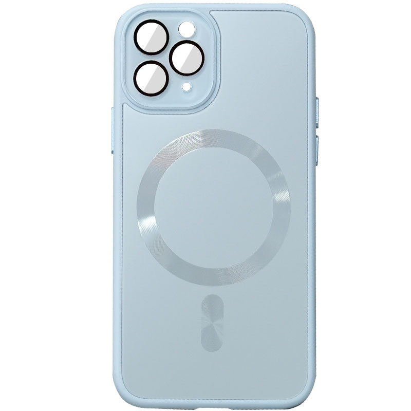 Чехол TPU+Glass Sapphire Midnight with Magnetic Safe для Apple iPhone 14 Pro (6.1") (Голубой / Blue)