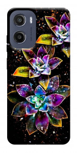 Чехол Flowers on black для Motorola Moto E15