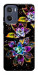Чехол Flowers on black для Motorola Moto E15