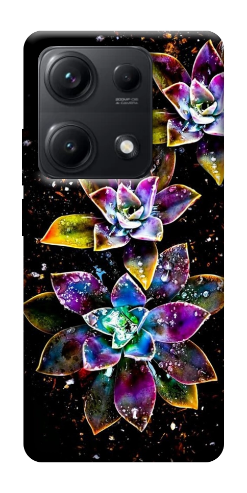 Чехол Flowers on black для Xiaomi Redmi Note 14S