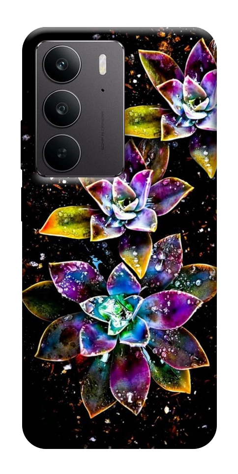 Чехол Flowers on black для Realme C75