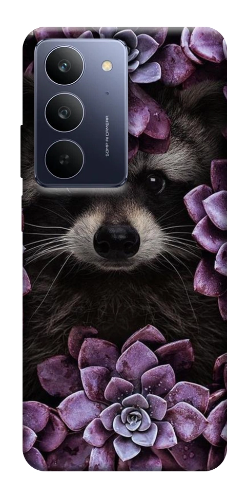 Чехол Енот в цветах для Realme C75x