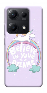 Чехол Believe in your dreams unicorn для Xiaomi Redmi Note 14S