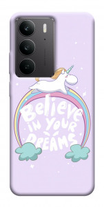 Чехол Believe in your dreams unicorn для Realme C75