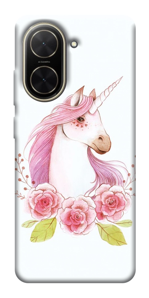 Чехол Единорог с цветами для Xiaomi Poco C71