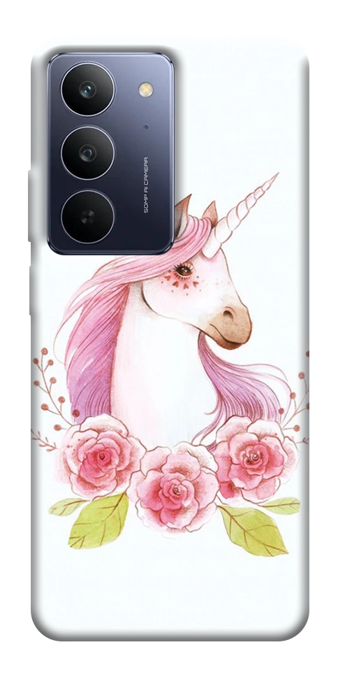 Чехол Единорог с цветами для Realme C75x