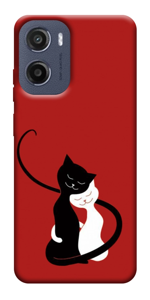 Чехол Влюбленные коты для Motorola Moto E15