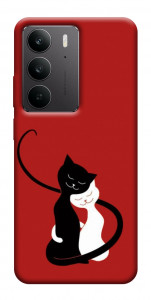 Чехол Влюбленные коты для Realme C75