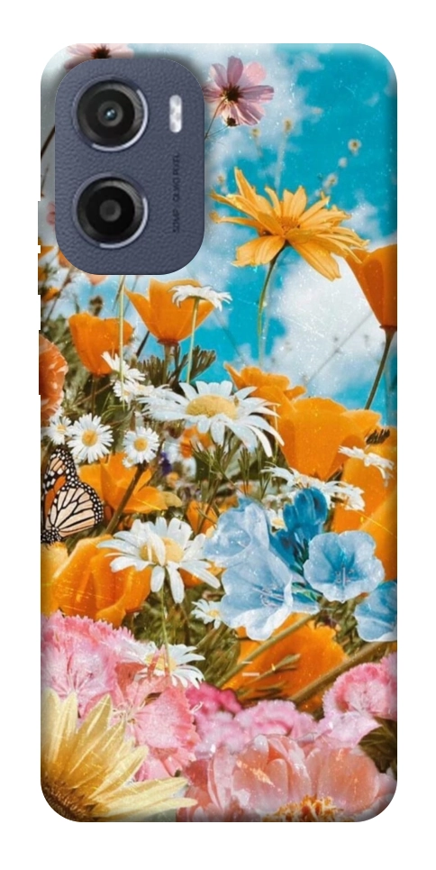 Чехол Летние цветы для Motorola Moto E15