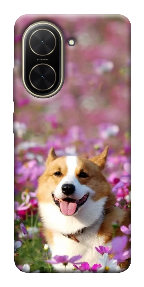 Чохол Коргі в квітах для Xiaomi Poco C71