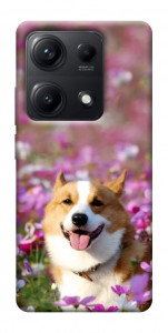 Чехол Корги в цветах для Xiaomi Redmi Note 14S