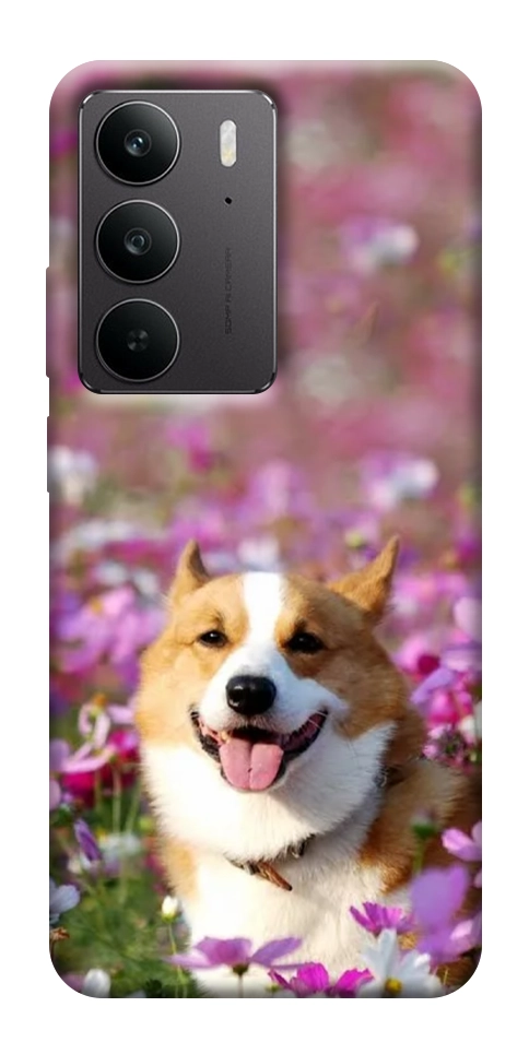 Чехол Корги в цветах для Realme C75
