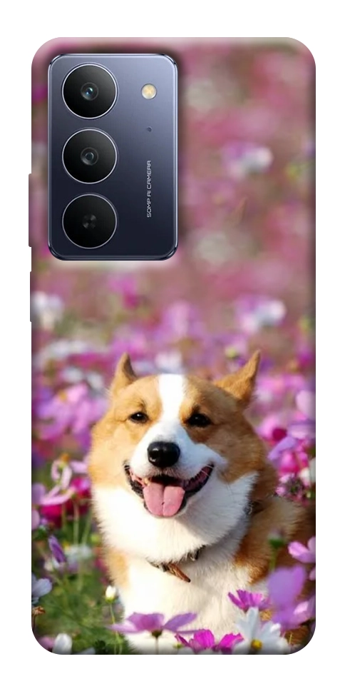 Чехол Корги в цветах для Realme C75x