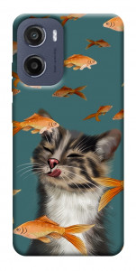 Чехол Cat with fish для Motorola Moto G05