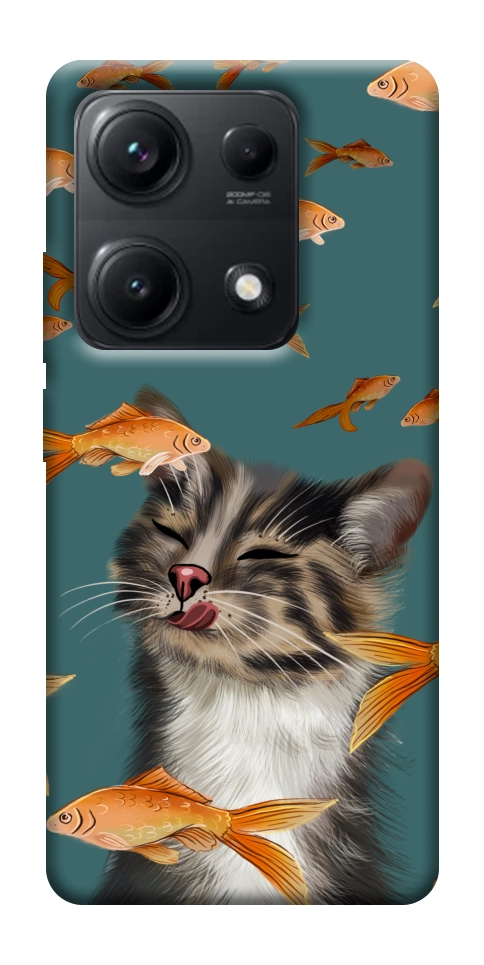Чехол Cat with fish для Xiaomi Redmi Note 14S