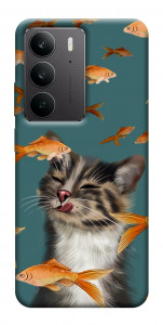 Чехол Cat with fish для Realme C75