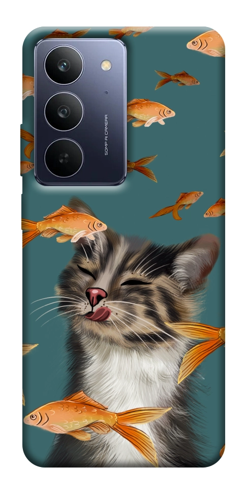 Чехол Cat with fish для Realme C75x