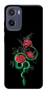Чехол Snake in flowers для Motorola Moto E15