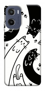 Чохол Чорно-білі коти для Motorola Moto E15