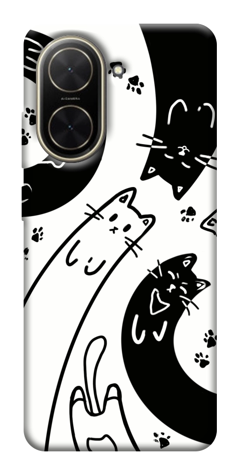 Чохол Чорно-білі коти для Xiaomi Poco C71