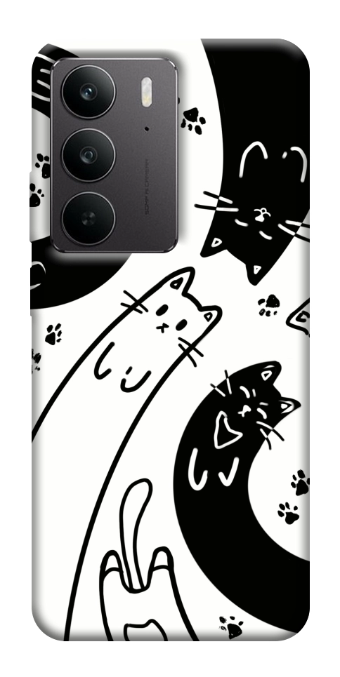 Чехол Черно-белые коты для Realme C75