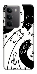 Чехол Черно-белые коты для Realme C75