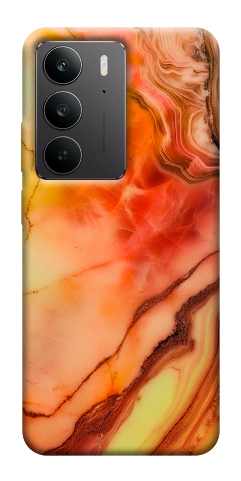 Чехол Красный коралл мрамор для Realme C75