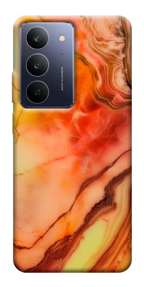 Чехол Красный коралл мрамор для Realme C75x