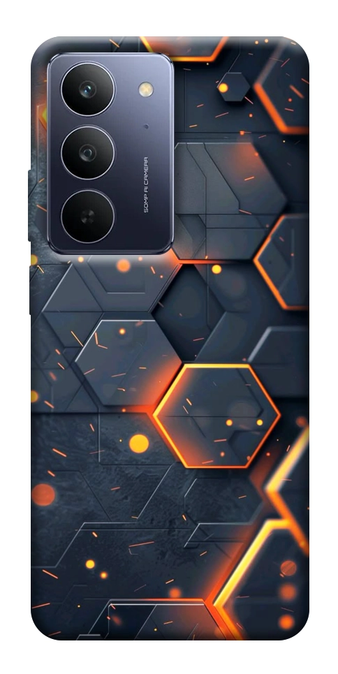 Чехол Burning hex pattern для Realme C75x