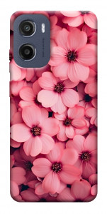 Чехол Pink flowers для Motorola Moto E15