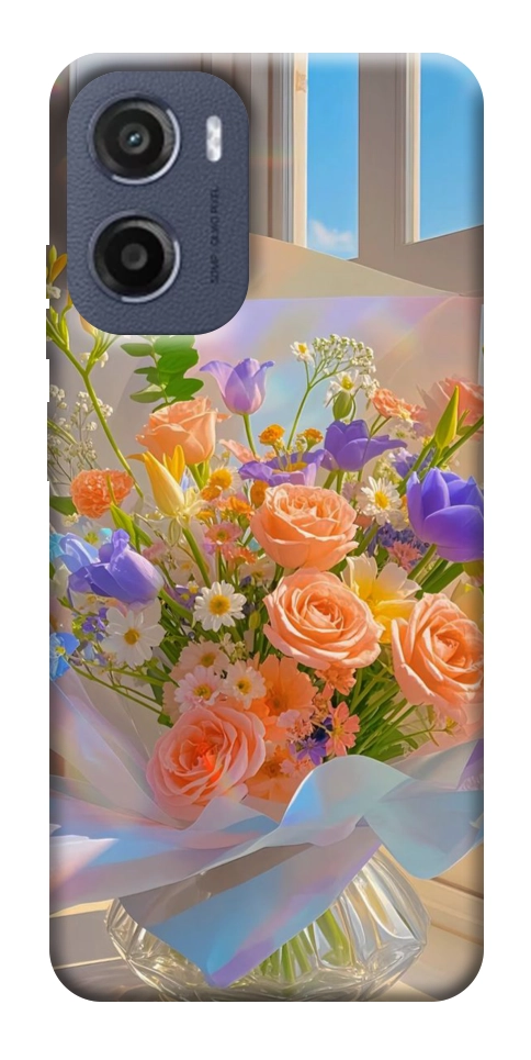 Чехол Яркий букет для Motorola Moto E15