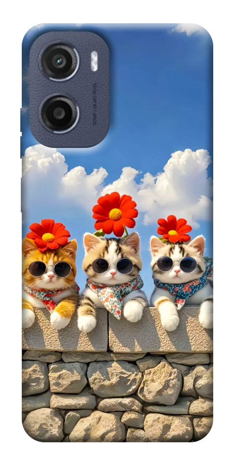 Чехол Flower cats для Motorola Moto E15