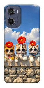 Чехол Flower cats для Motorola Moto E15
