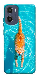 Чехол Cat swimming для Motorola Moto E15