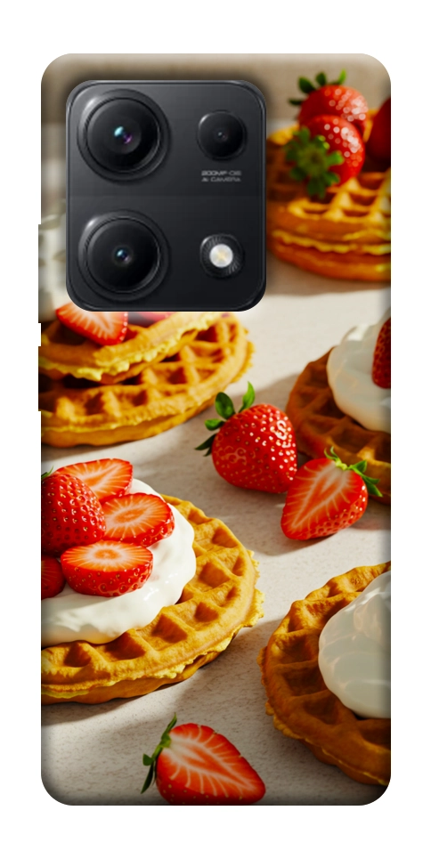 Чехол Вафли с клубникой для Xiaomi Redmi Note 14S